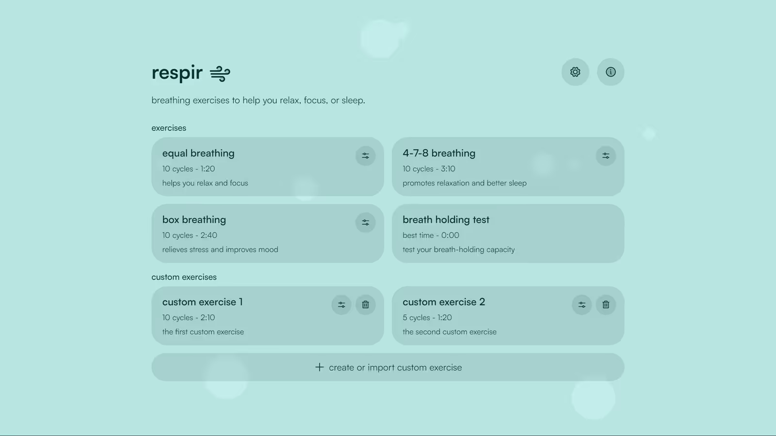 respir homepage screenshot